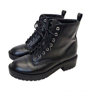 H&M Divided Womens Black Lace Up Boots 5.5